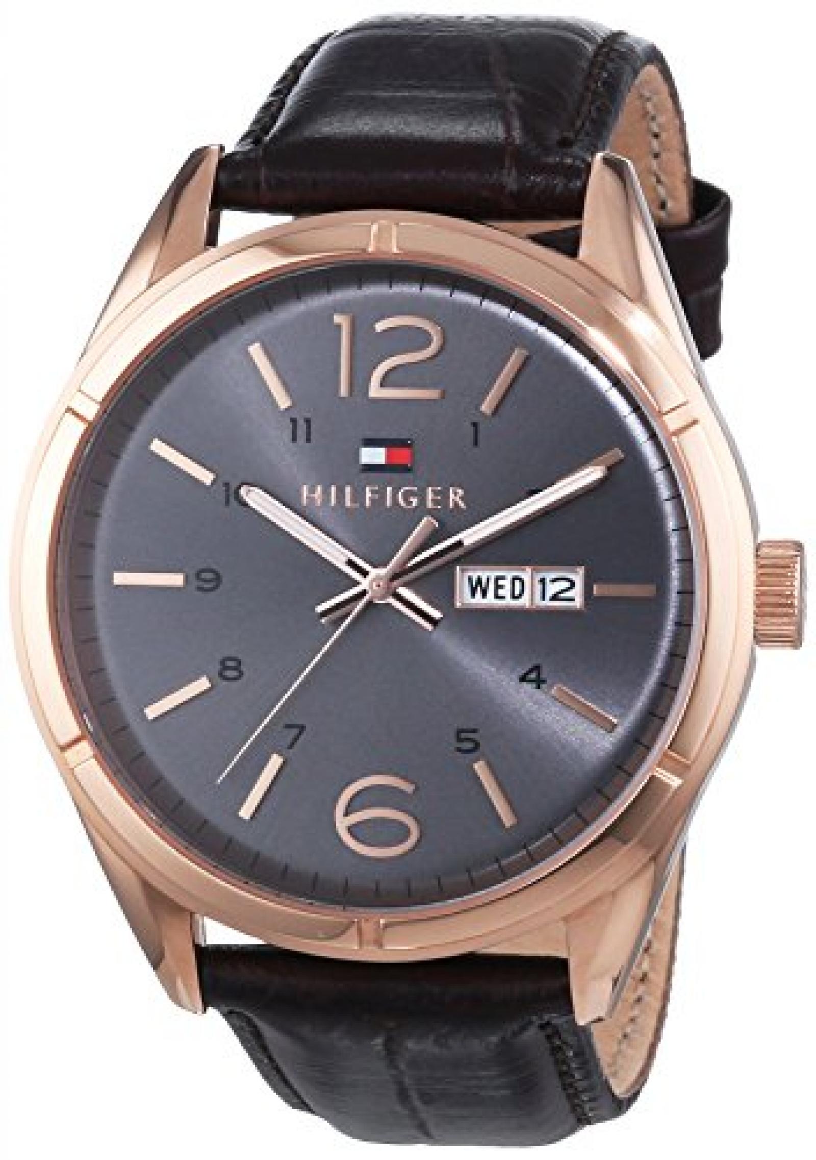 Tommy Hilfiger Watches Herren-Armbanduhr XL CHARLIE Analog Quarz Leder 1791058 