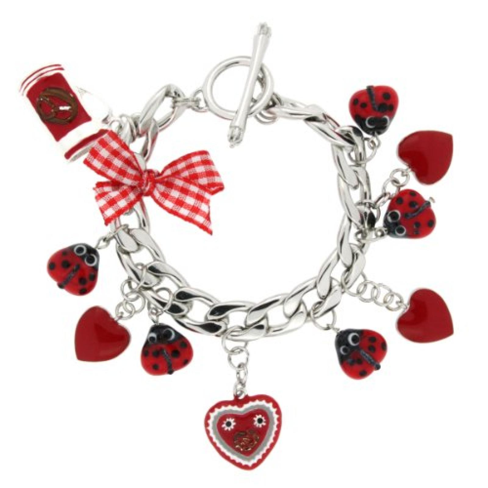 Sweet Deluxe Damen-Armband Wiesn K&auml;fer silber/rot/wei&szlig; 01000 