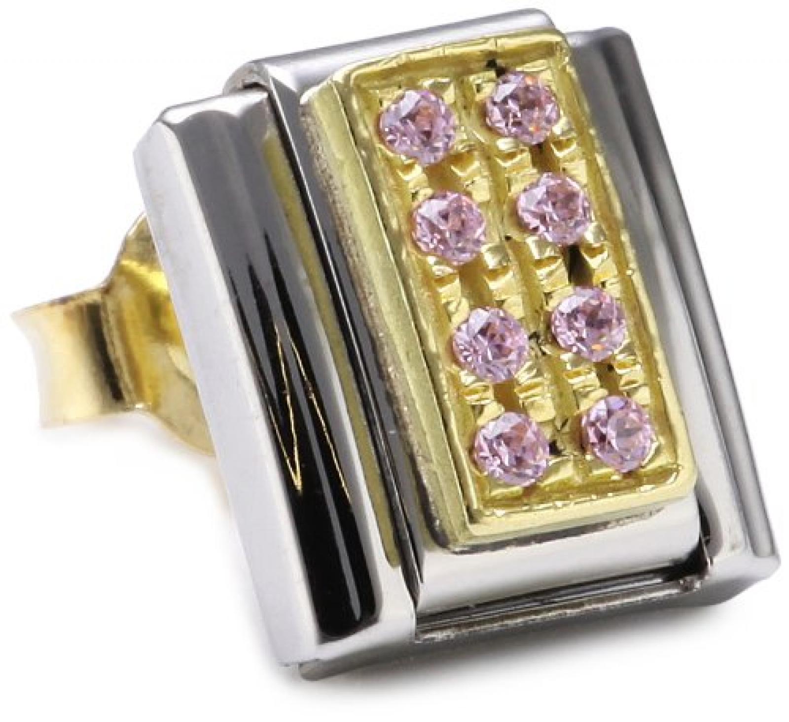 Nomination Ohrring CLASSIC PAVE aus Edelstahl, 18K-Gold und Cubic Zirconia (ROSA) 038302 Nomination Ohrring CLASSIC PAVE aus Edelstahl, 18K-Gold und Cubic Zirconia (ROSA) 038302