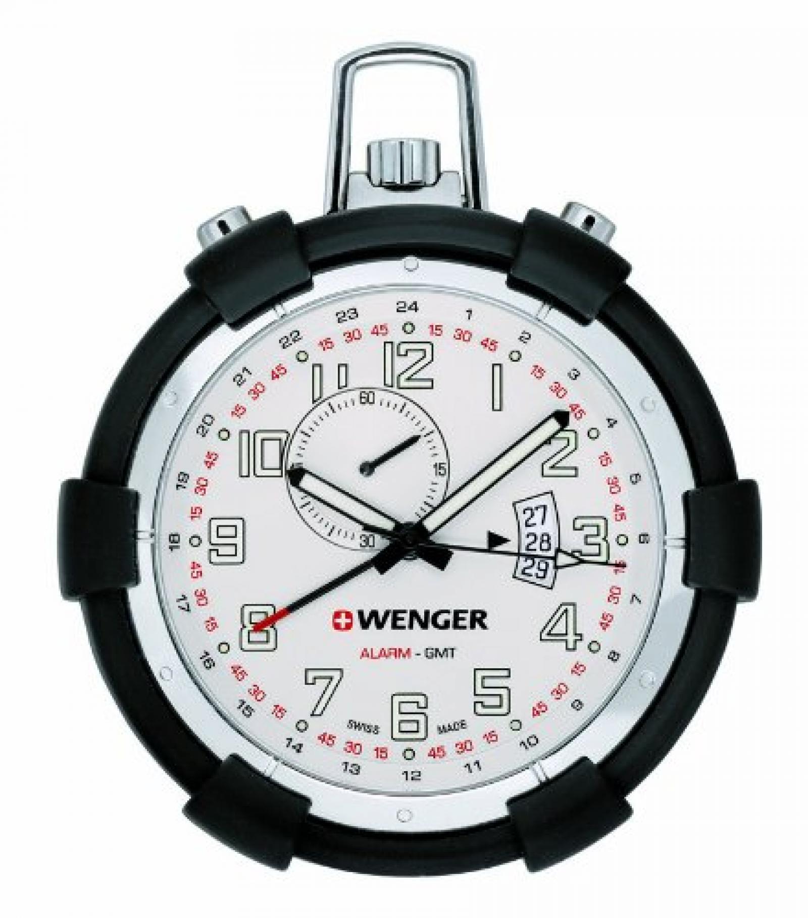 Wenger Herren Taschenuhr Analog Edelstahl weiss 73010 