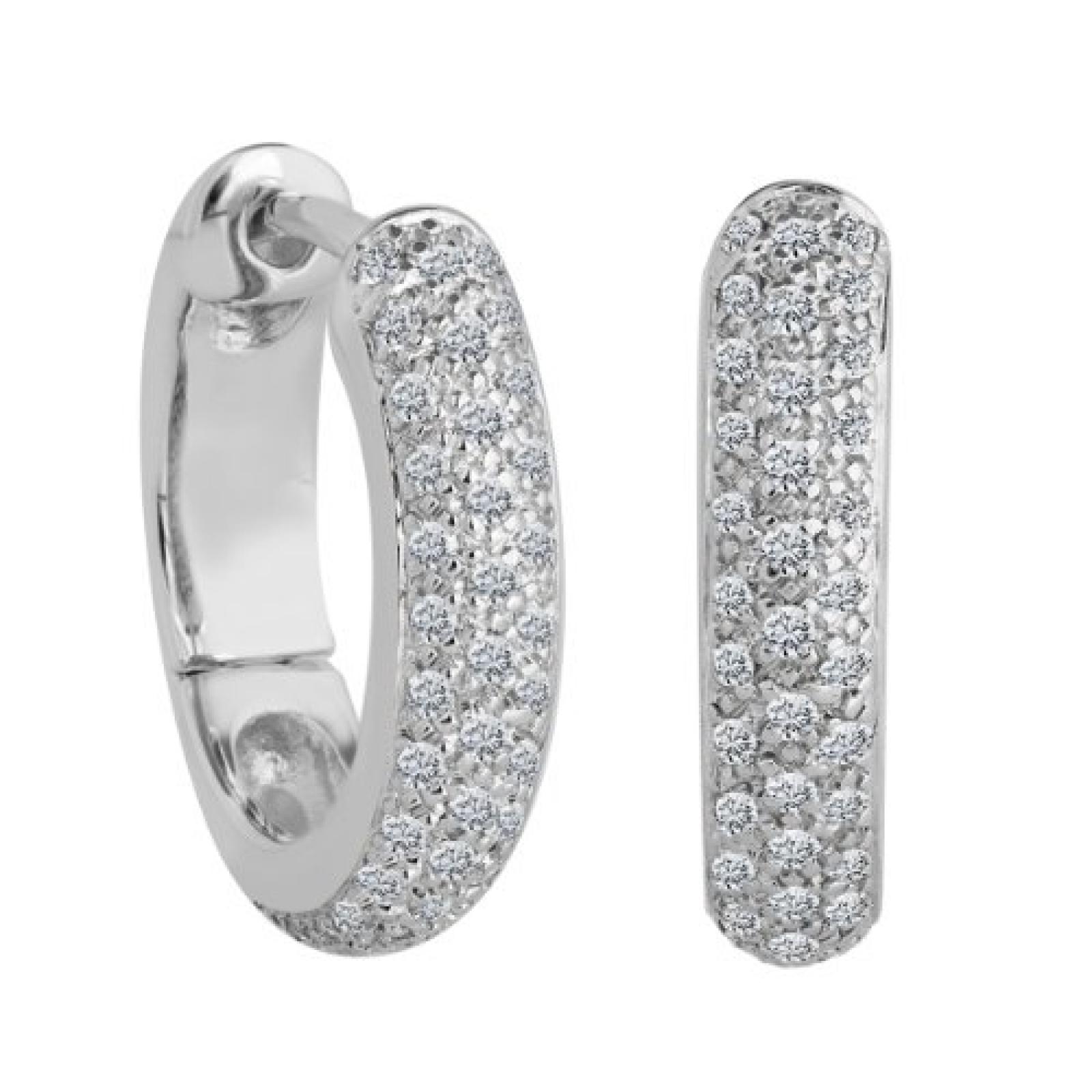 Bella Donna Damen-Creolen 8 Karat 333 Weißgold 88 Brillanten 0,40ct. Weiss Piqué1 109530 