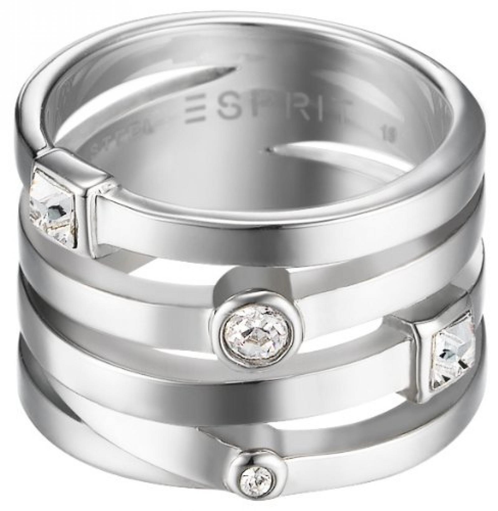 Esprit Damen-Ring Edelstahl rhodiniert Kristall Zirkonia geometric solitaire wei&szlig; Gr.56 (17.8) ESRG11575A180 
