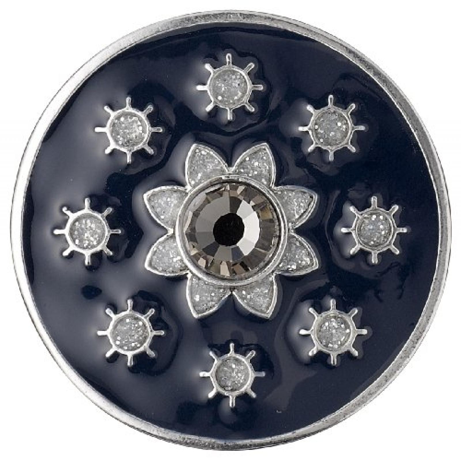 Pilgrim Jewelry Damen-Anh&auml;nger Messing Pilgrim Damen-Anh&auml;nger aus der Serie Coin versilbert,blau 3.0 cm 441336201 