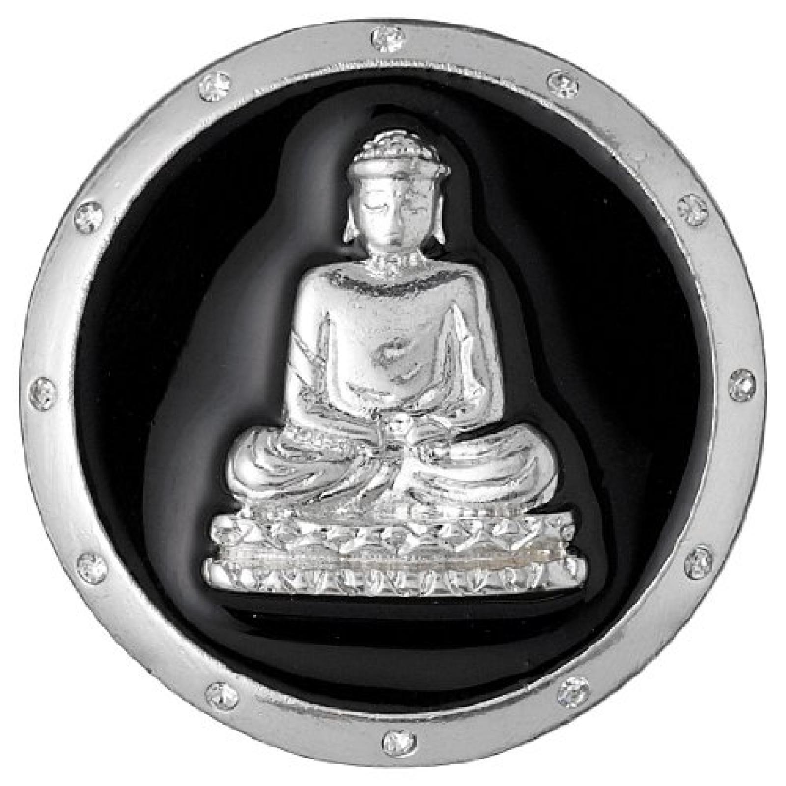 Pilgrim Jewelry Damen-Anh&auml;nger Messing Emaille Coin 3.0 cm versilbert wei&szlig; 441346103 