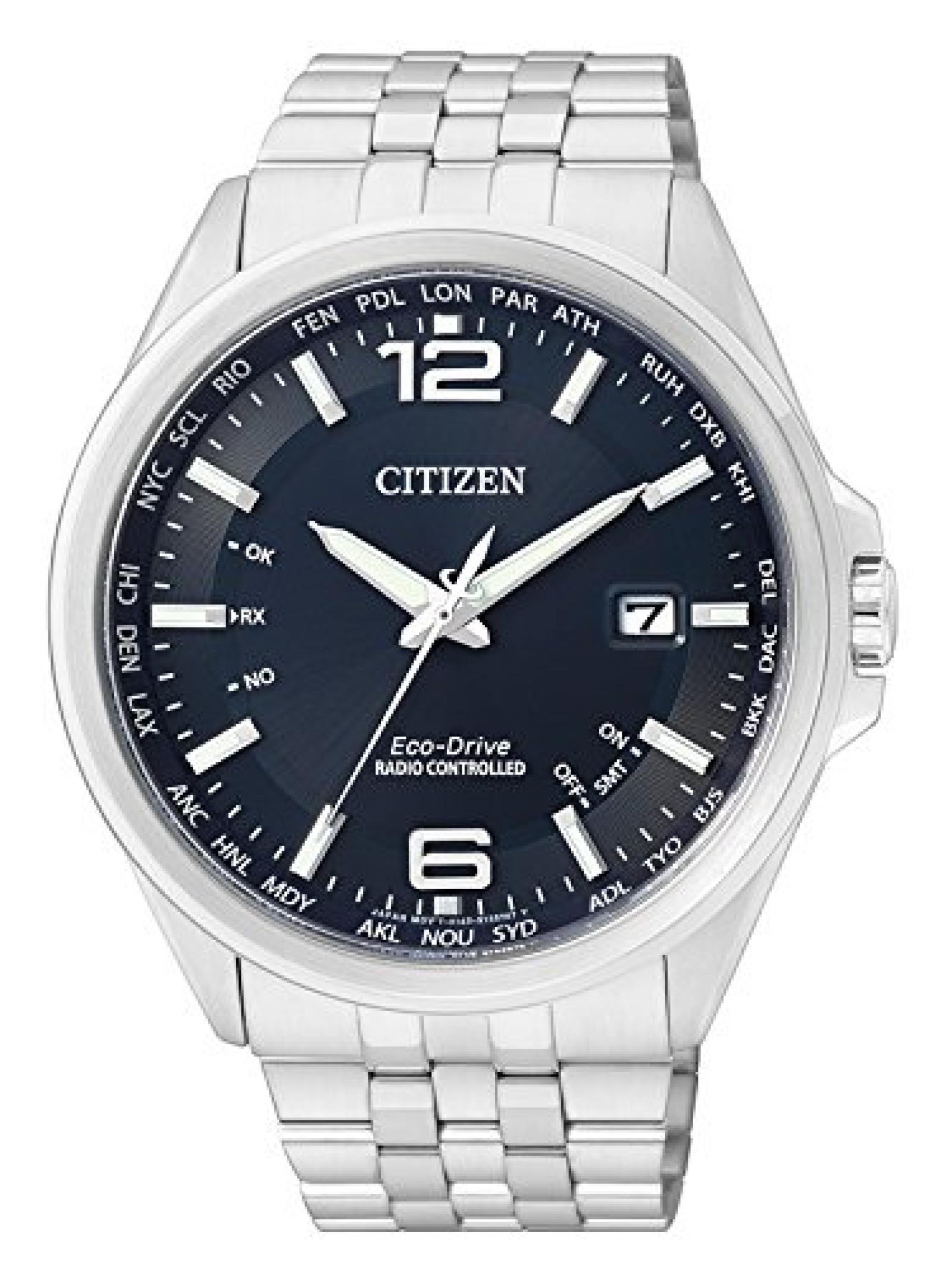 Citizen Herren-Armbanduhr XL Funkuhren Analog Quarz Edelstahl CB0010-88L 