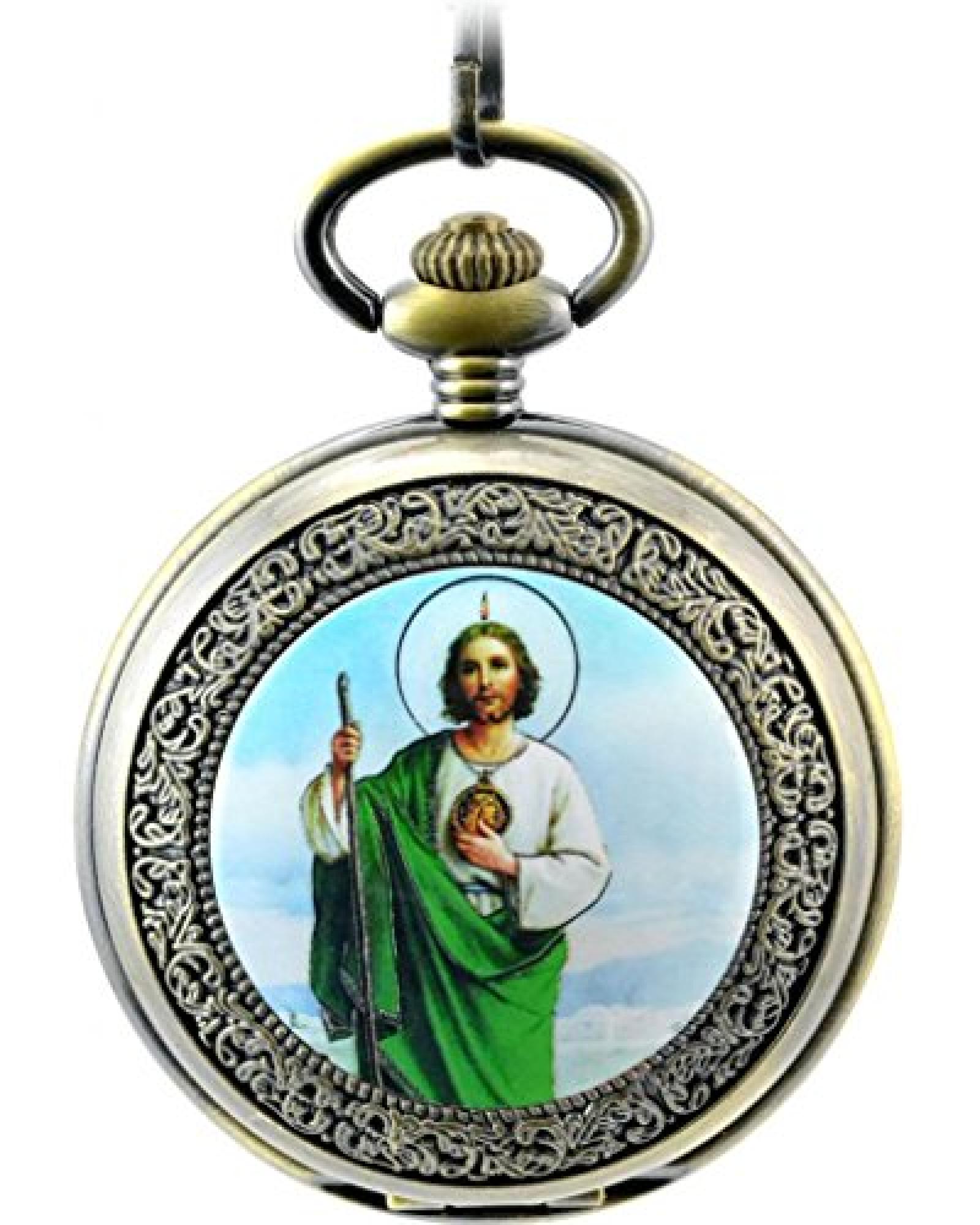 Unendlich U Unique die Jesus Christ von Christentum mit Handaufzug mechanisch Taschenuhr mit Skelett aus Stahl 