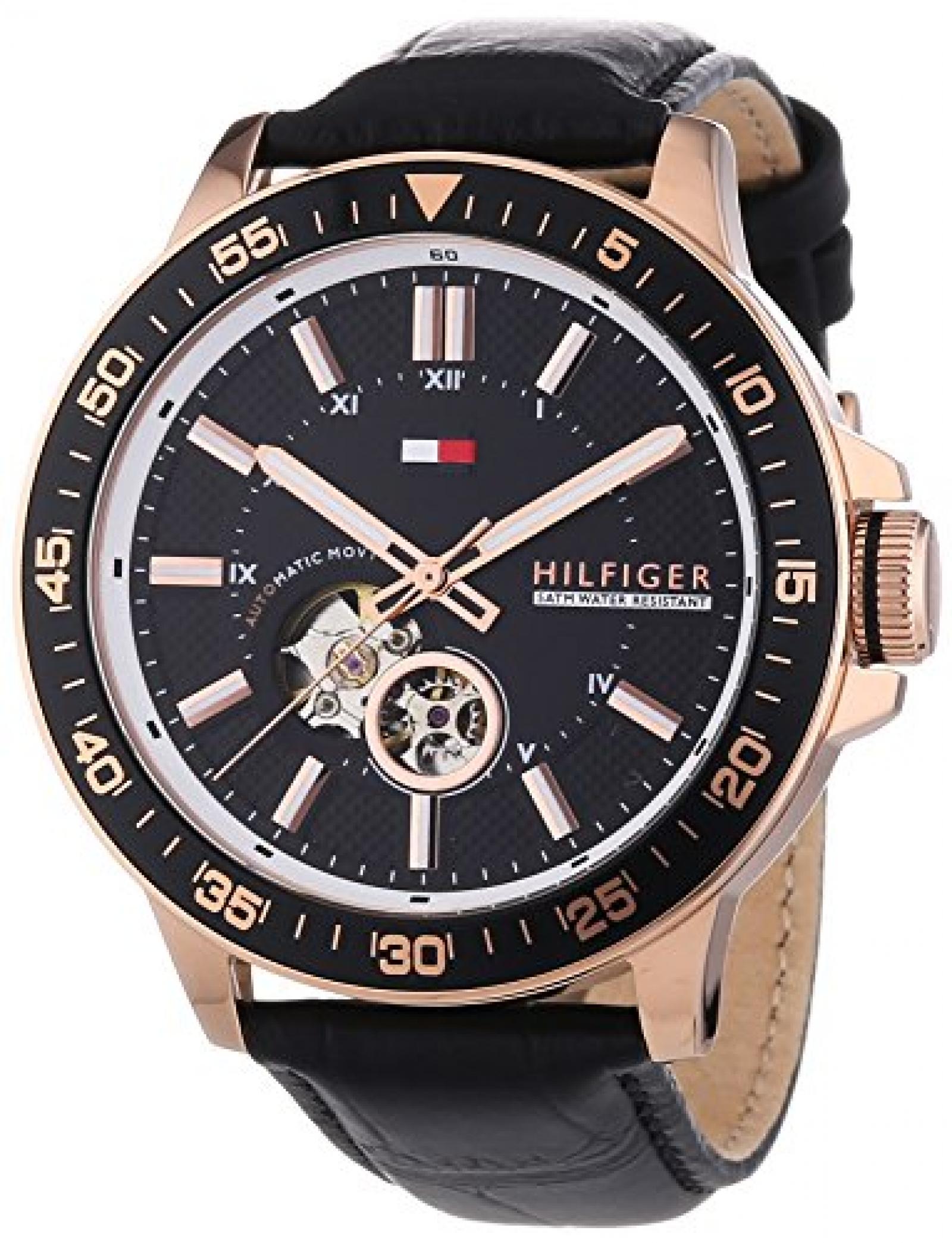 Tommy Hilfiger Watches Herren-Armbanduhr XL BROOKS Analog Automatik Leder 1791057 Tommy Hilfiger Watches Herren-Armbanduhr XL BROOKS Analog Automatik Leder 1791057