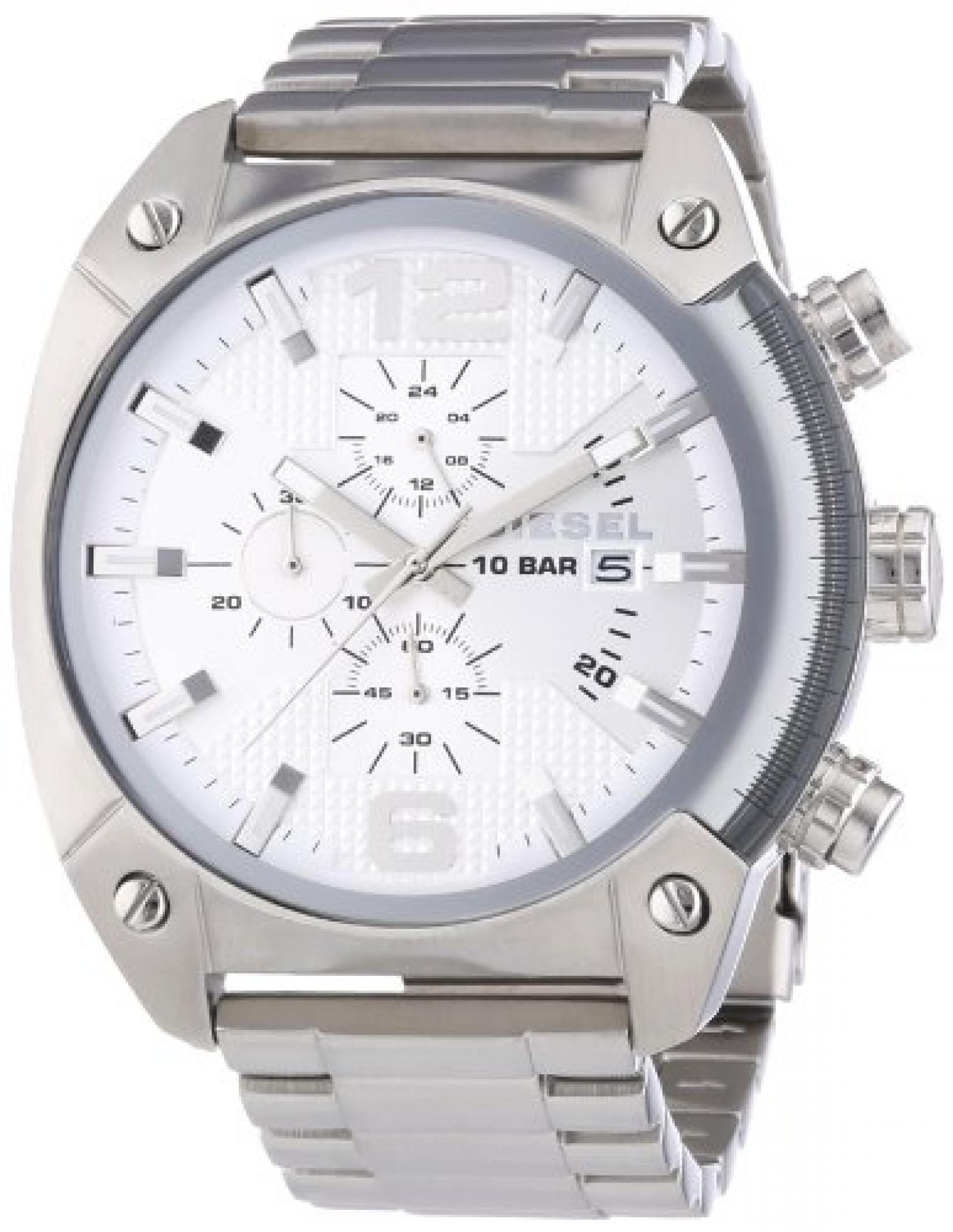 Diesel Herren-Armbanduhr XL OverFlow Chronograph Quarz Edelstahl DZ4203 