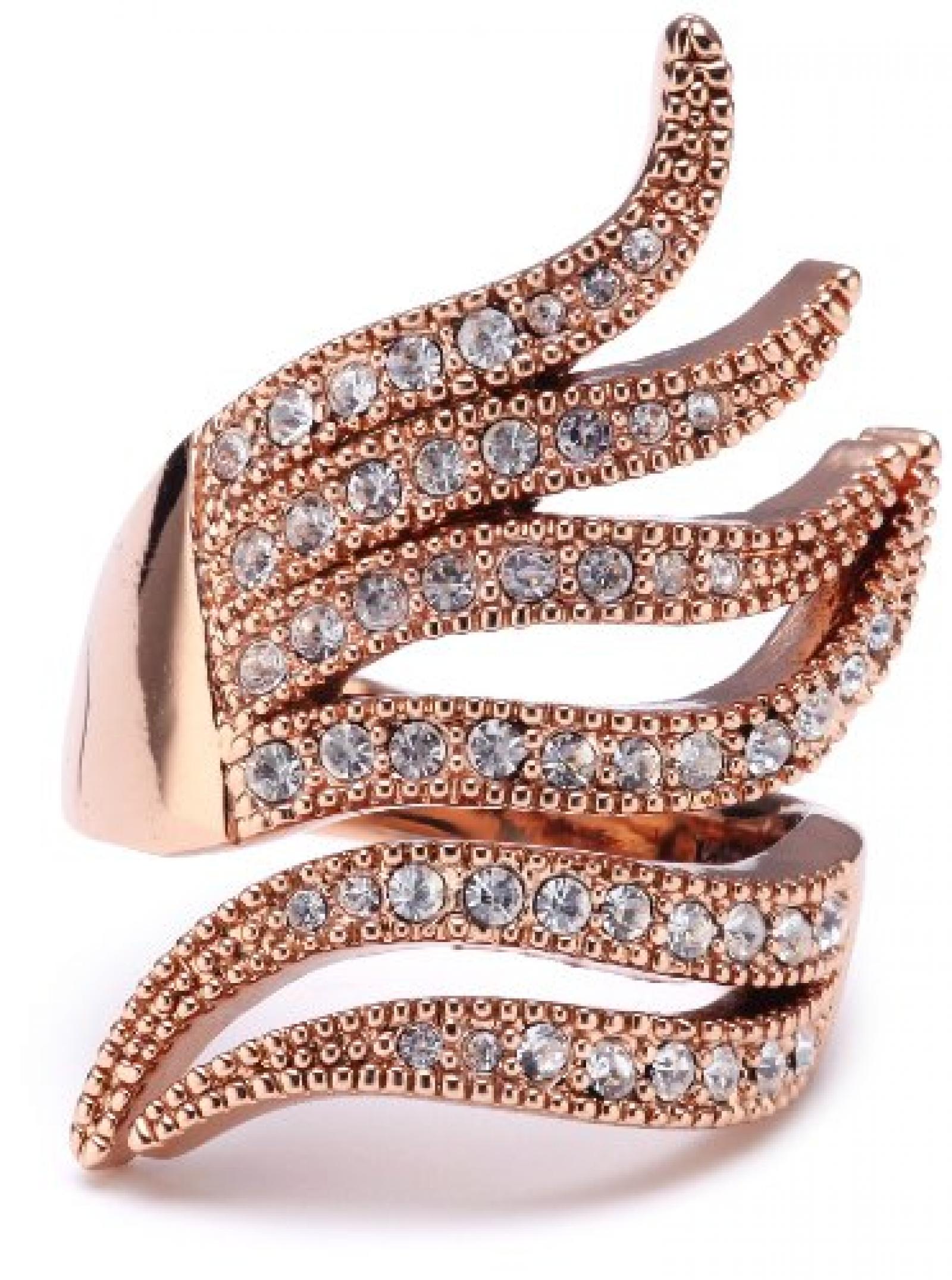 Pilgrim Jewelry Damen-Ring aus der Serie Ringe roségold beschichtet weiß 3.1 cm verstellbar Gr. 51-59 271314024 