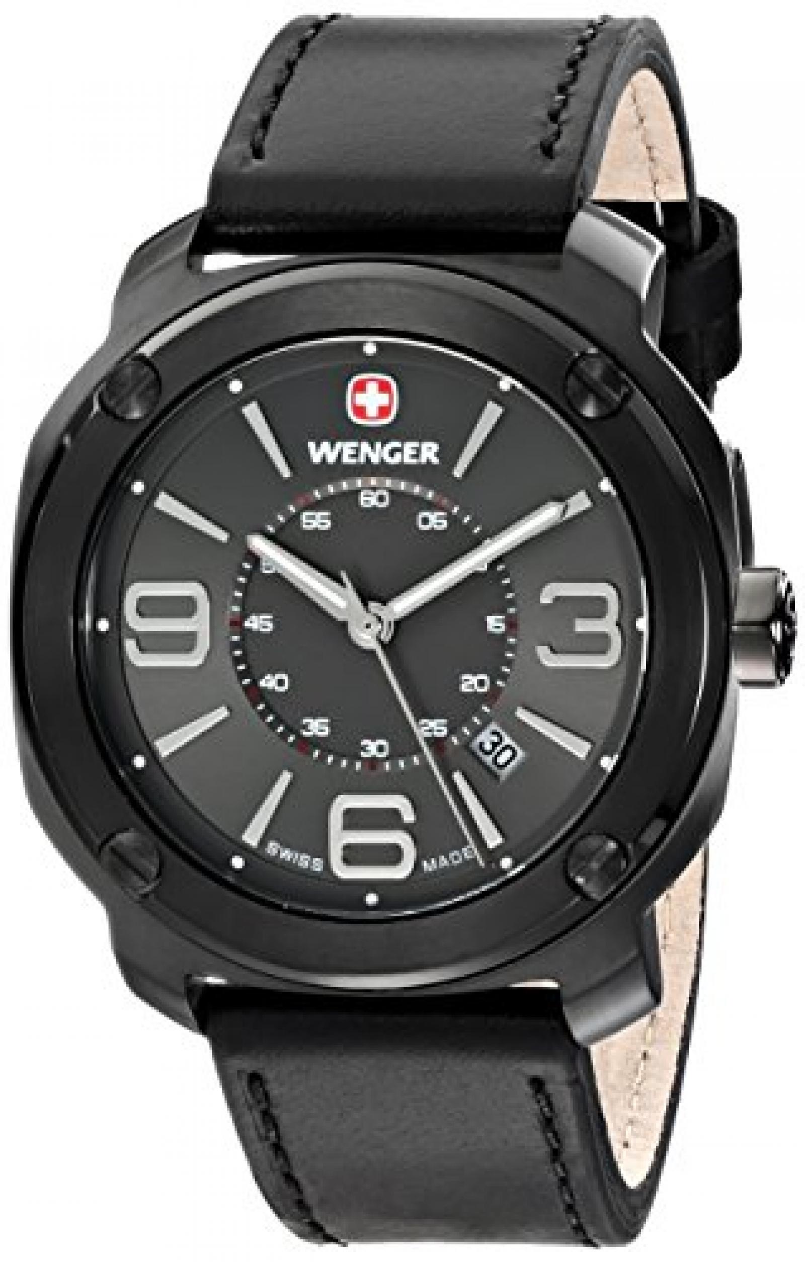 Wenger Herren-Armbanduhr XL Escort Analog Quarz Leder 01.1051.108 Wenger Herren-Armbanduhr XL Escort Analog Quarz Leder 01.1051.108