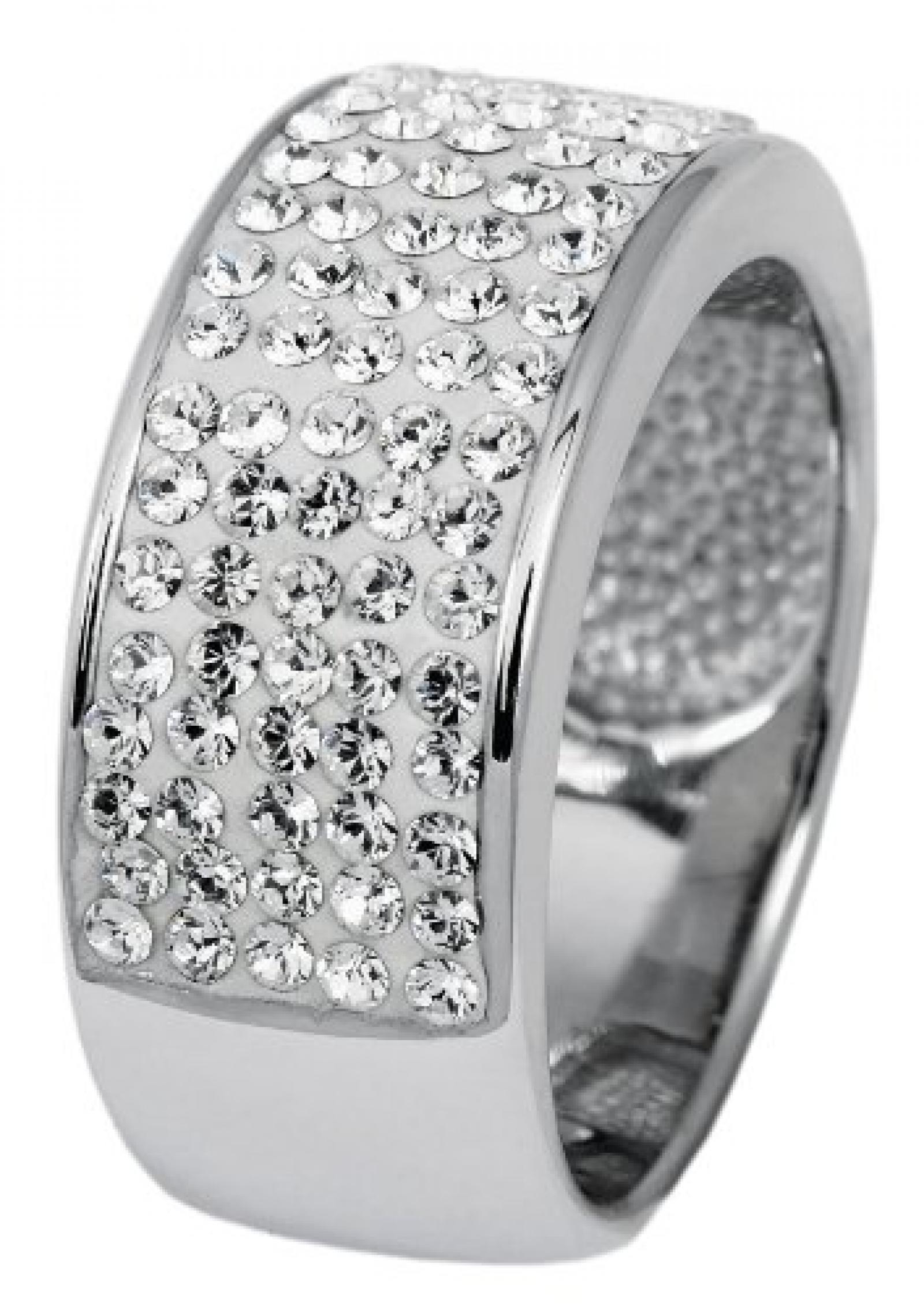 Burgmeister Jewelry Damen-Ring Band 925/-Sterling Silber rhodiniert, Swarovski wei&szlig; JBM1121-126 