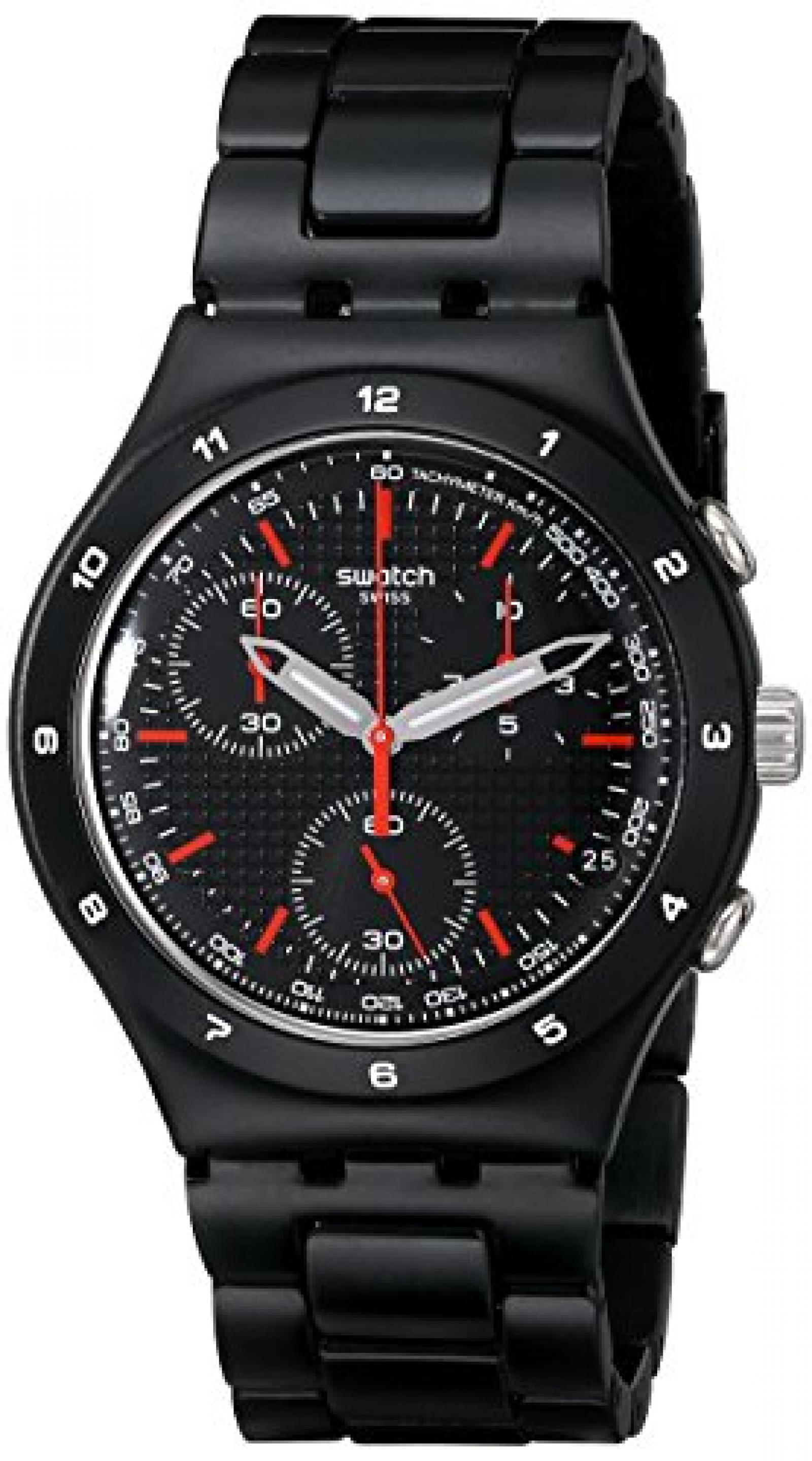 Swatch Unisex-Armbanduhr Black Coat Chronograph Quarz Edelstahl YCB4019AG Swatch Unisex-Armbanduhr Black Coat Chronograph Quarz Edelstahl YCB4019AG