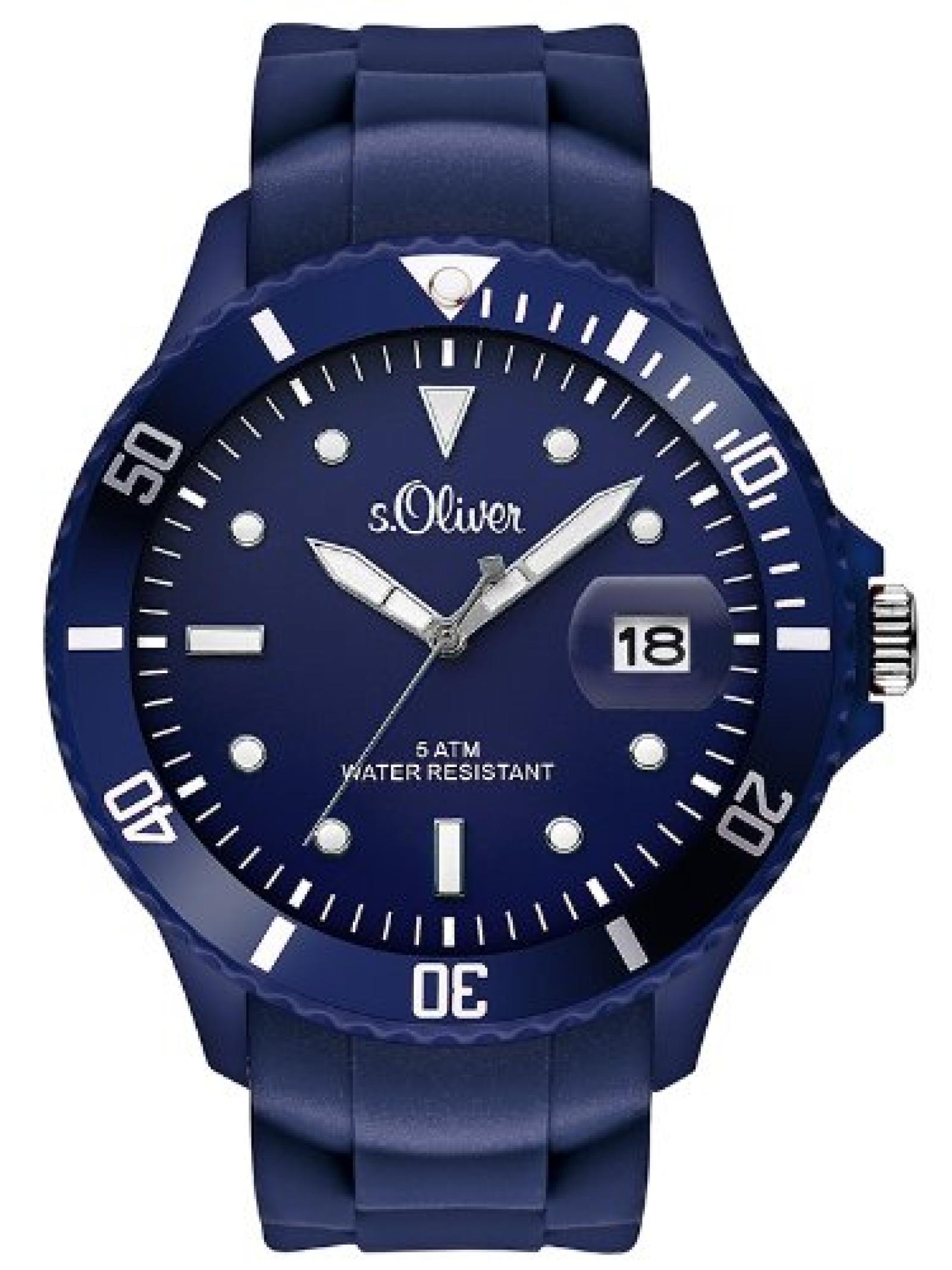 s.Oliver Herren-Armbanduhr XL Analog Quarz Silikon SO-2680-PQ s.Oliver Herren-Armbanduhr XL Analog Quarz Silikon SO-2680-PQ