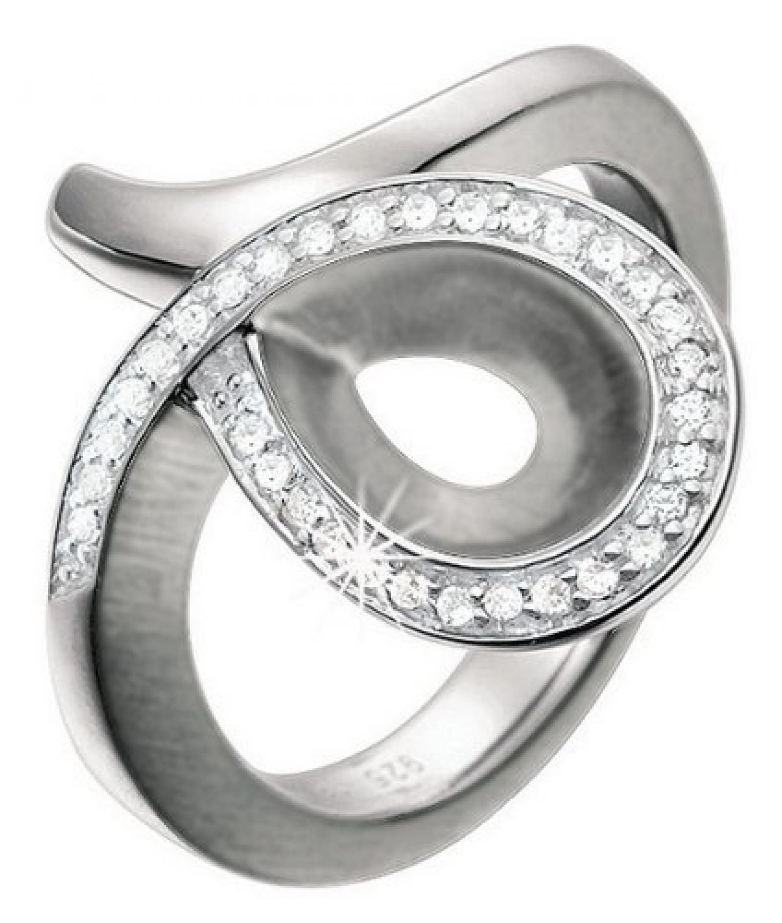 Pierre Cardin Damen-Ring 925 Sterling Silber rhodiniert Kristall Zirkonia Larmes precieuses wei&szlig;  PCRG90218C 