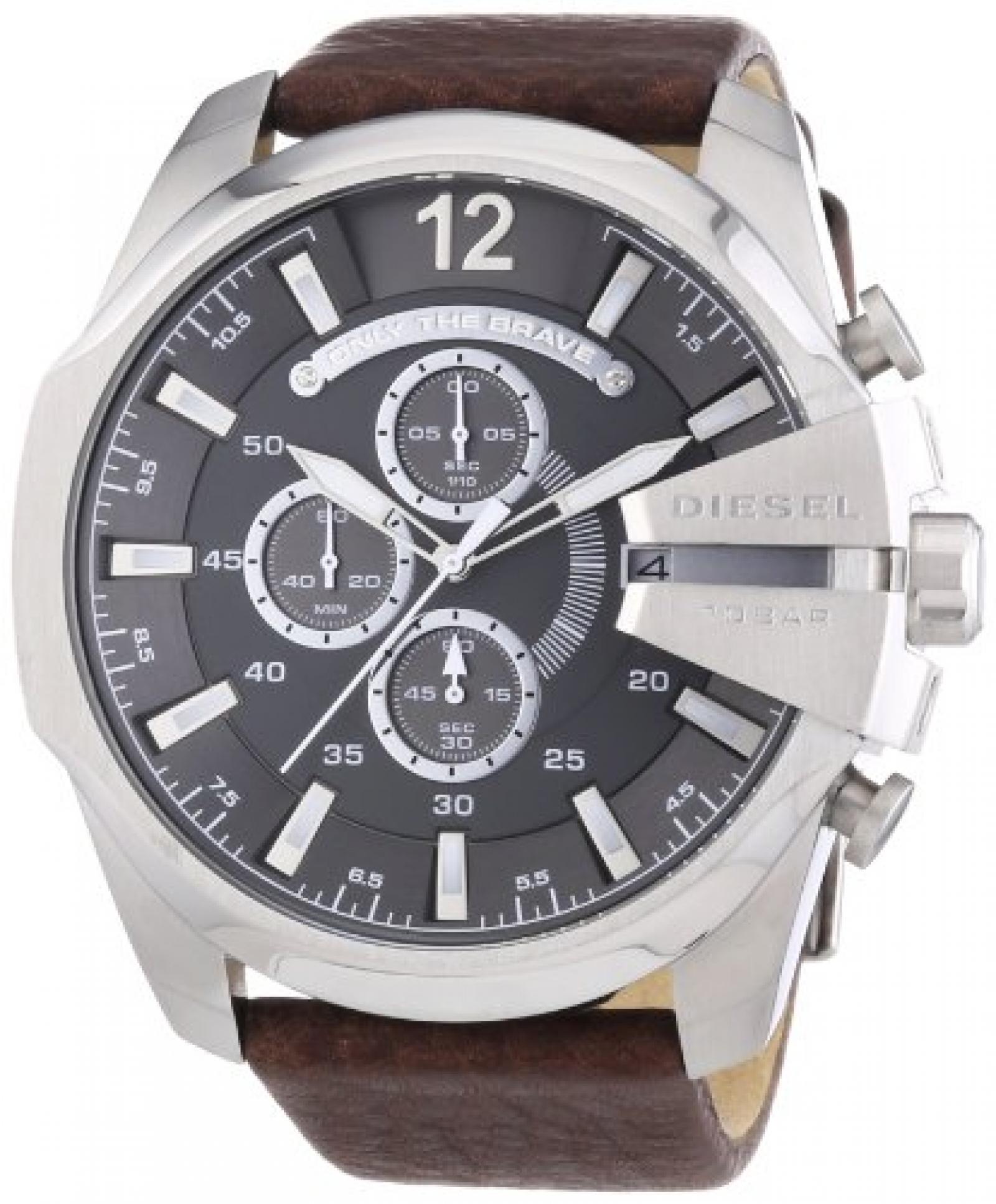 Diesel Herren-Armbanduhr XL Chronograph Quarz Leder DZ4290 Diesel Herren-Armbanduhr XL Chronograph Quarz Leder DZ4290
