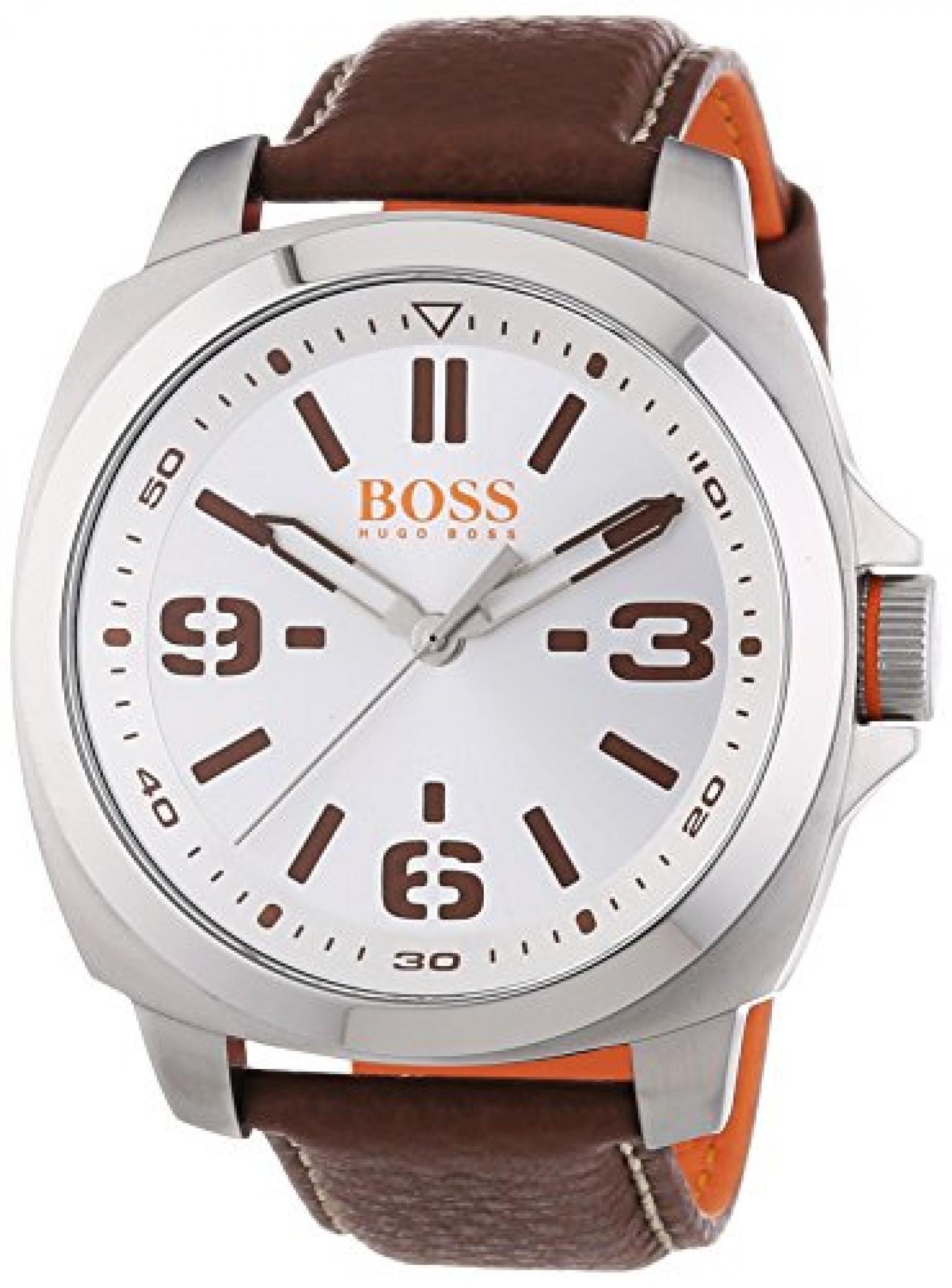 BOSS Orange Herren-Armbanduhr XL Brisbane Analog Quarz Edelstahl 1513097 
