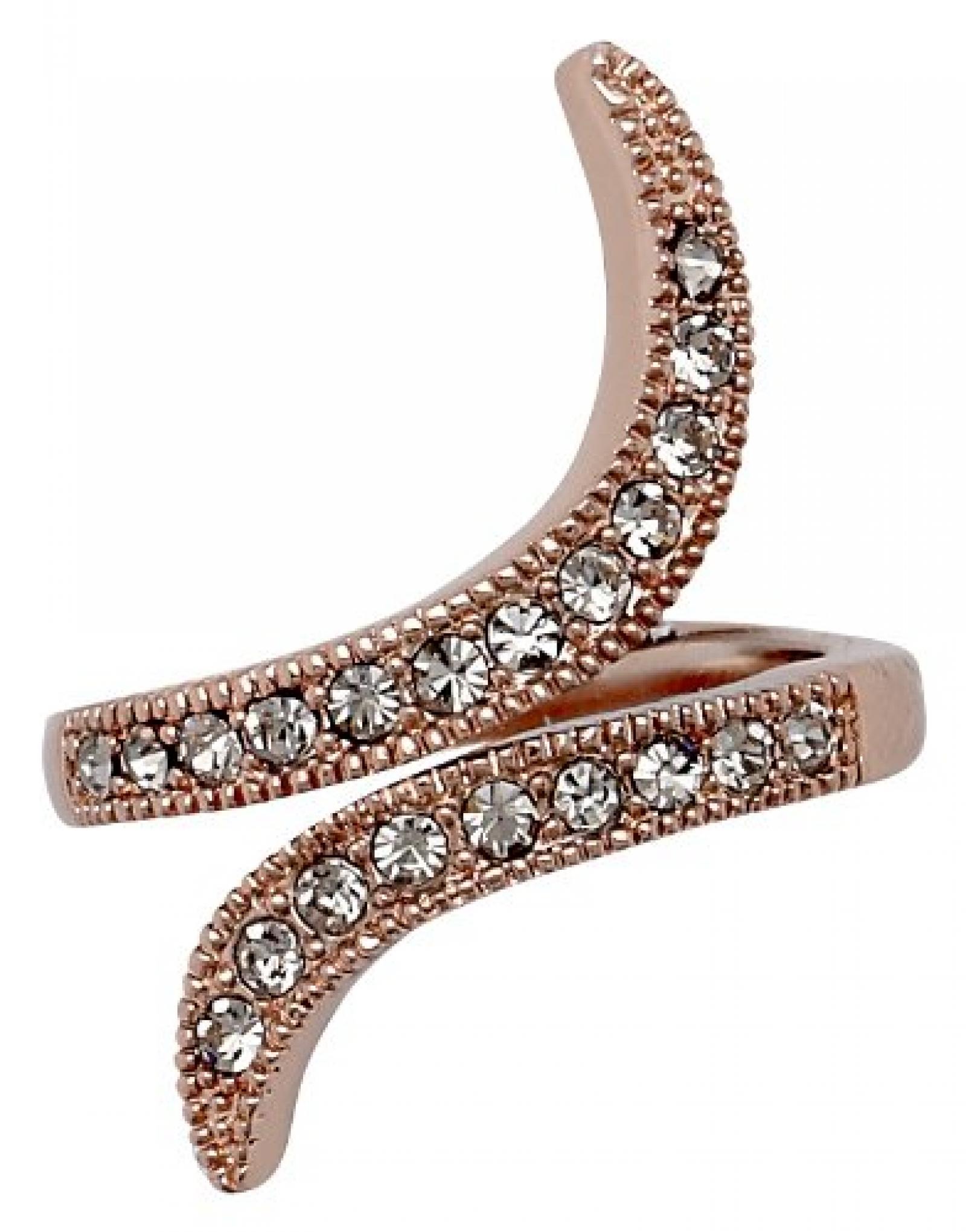 Pilgrim Jewelry Damen-Ring aus der Serie Classic roségold beschichtet grau 3 cm verstellbar Gr. 51-59 601314014 