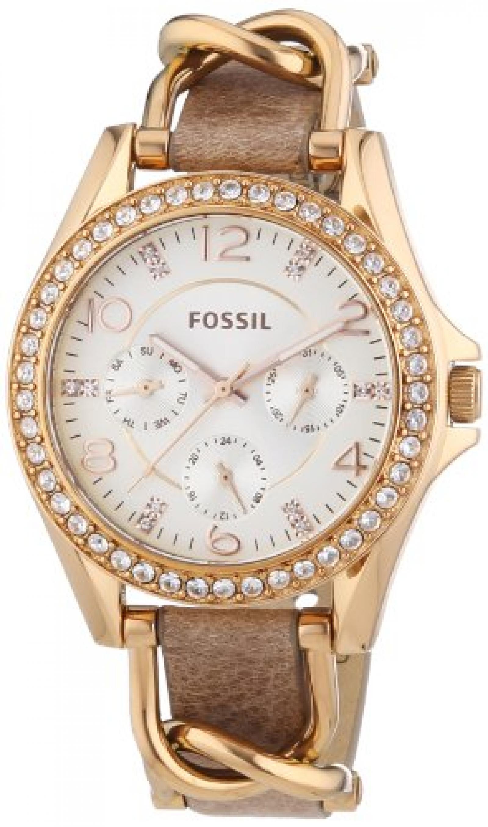 Fossil Damen-Armbanduhr Riley Multifunktion Analog Quarz Leder ES3466 Fossil Damen-Armbanduhr Riley Multifunktion Analog Quarz Leder ES3466