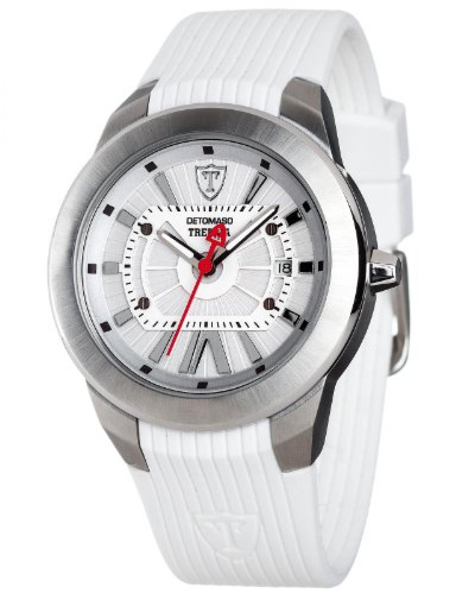 Detomaso Unisex-Armbanduhr TREBBIA Automatic Silver/White Analog Silikon DT2043-B 