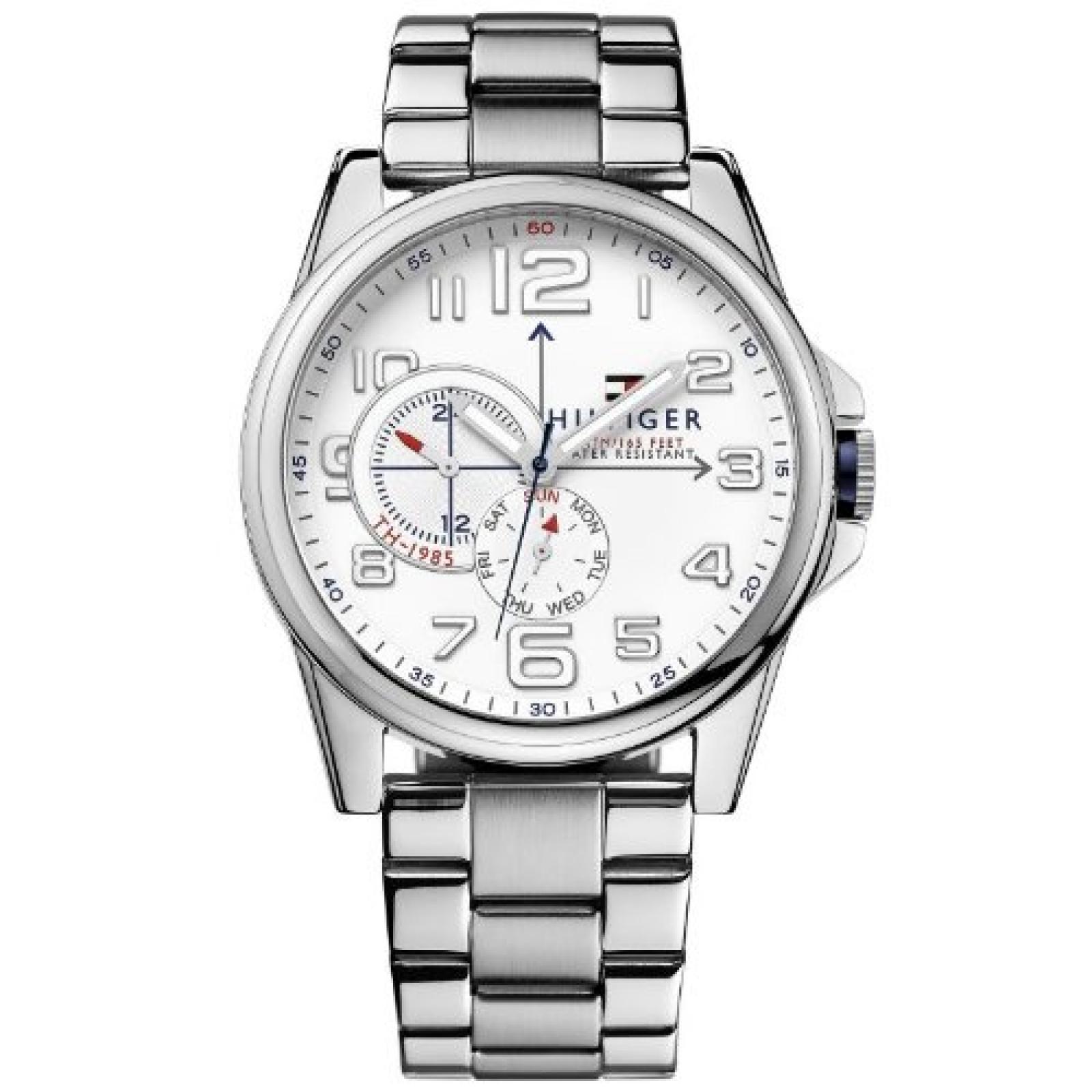 Tommy Hilfiger 1791006 FREDERICK Uhr Herrenuhr Edelstahl 50m Analog Datum weiss Tommy Hilfiger 1791006 FREDERICK Uhr Herrenuhr Edelstahl 50m Analog Datum weiss