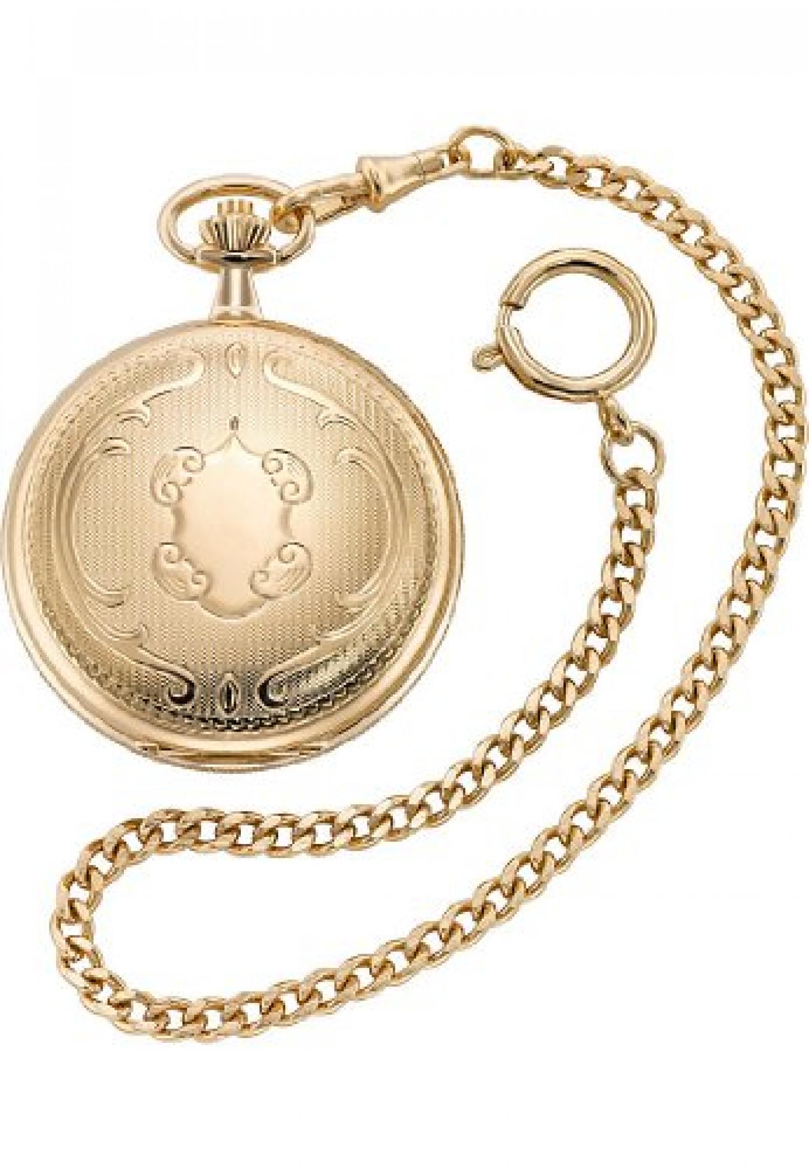 CHRIST times Unisex-Taschenuhr Taschenuhr Analog Mechanisch One Size, wei&szlig;, gold/wei&szlig; 