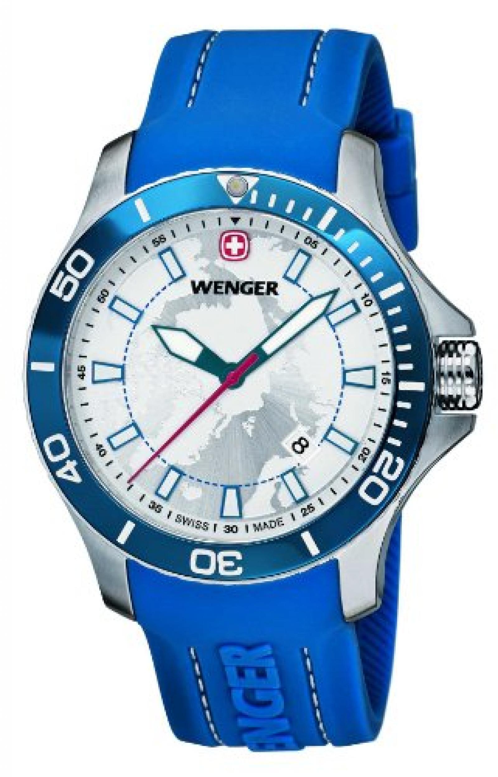 Wenger Herren-Armbanduhr XL SEAFORCE Arctic Light Edition Analog Quarz Kautschuk 60.0641.112 