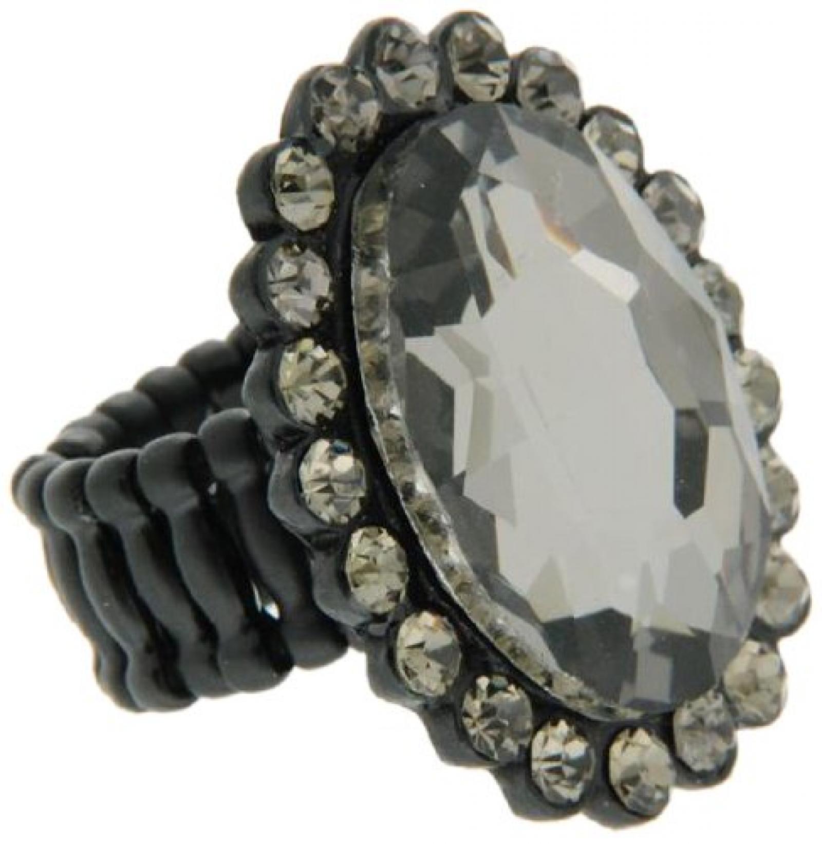 Sweet Deluxe Damen-Ring Messing sweet deluxe Damen Strechring Barock schwarz/bl.diamond 02760 Gr. 2760 