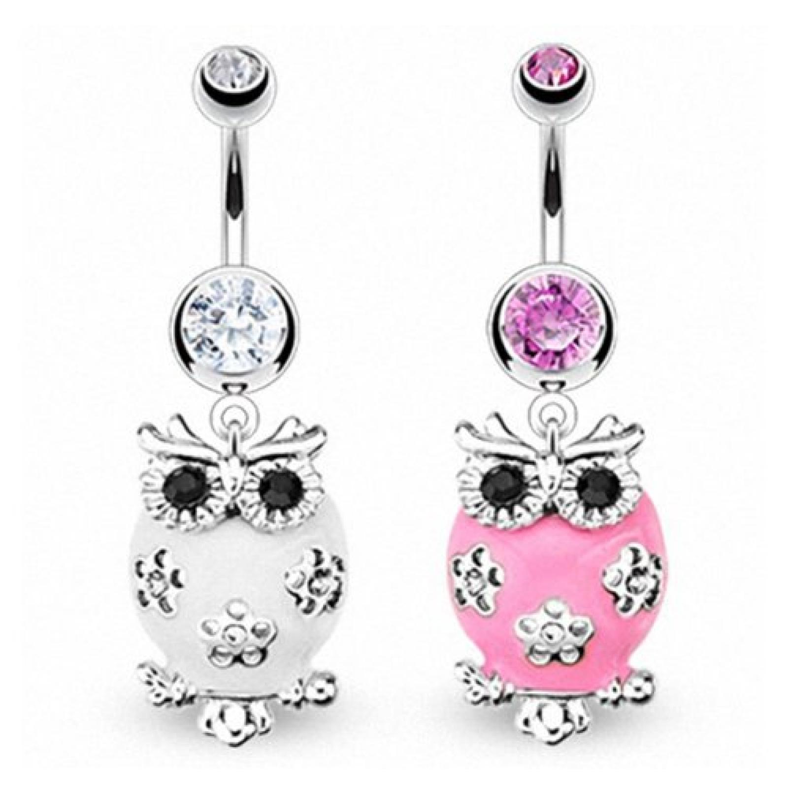 Taffstyle&reg; Bauchnabelpiercing Stecker mit Eulen Anh&auml;nger 
