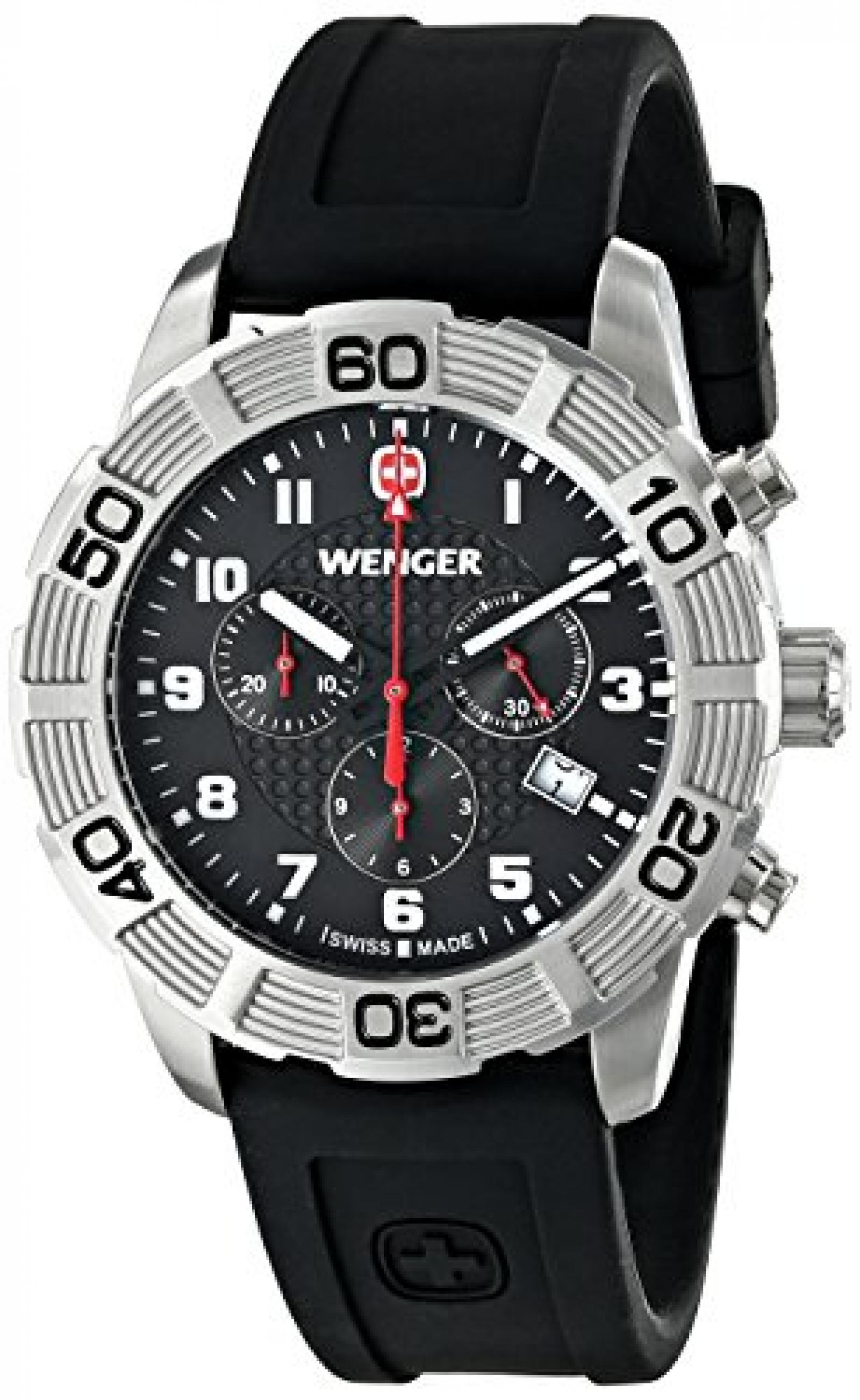 Wenger Herren-Armbanduhr XL Roadster Chrono Analog Quarz Silikon 01.0853.101 Wenger Herren-Armbanduhr XL Roadster Chrono Analog Quarz Silikon 01.0853.101