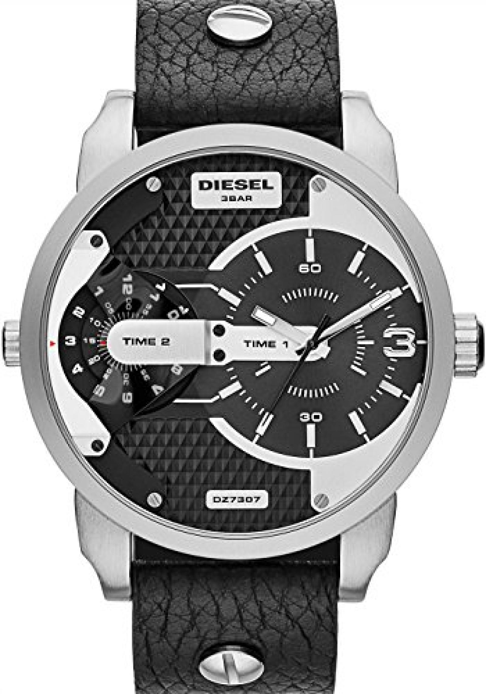 Diesel Herren-Armbanduhr XL Analog Quarz Leder DZ7307 