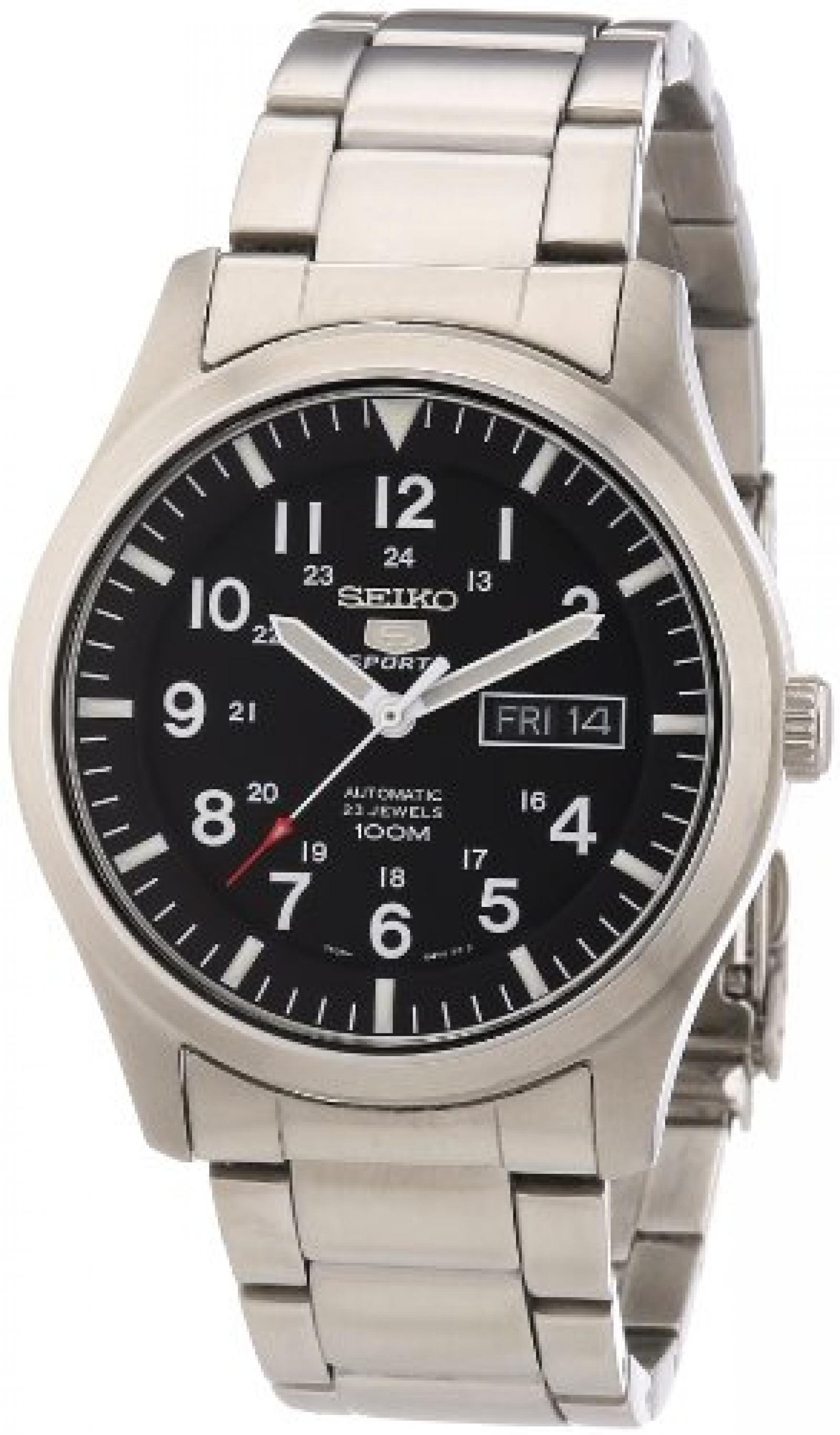 Seiko Herren-Armbanduhr XL Seiko 5 Sports Analog Automatik Edelstahl SNZG13K1 