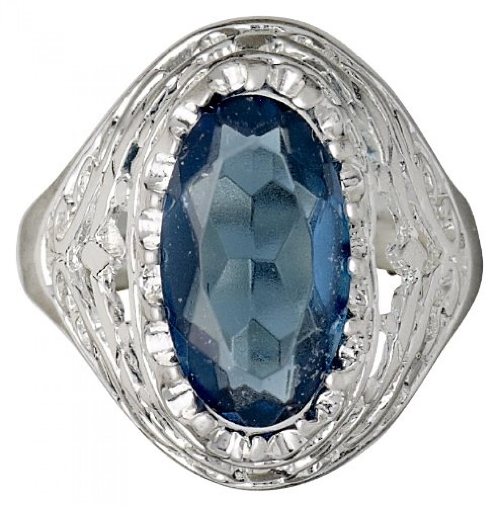 Pilgrim Jewelry Damen-Ring Messing Pilgrim Damen-Ring aus der Serie Russian loving versilbert,blau  2.0 cm 231336204 