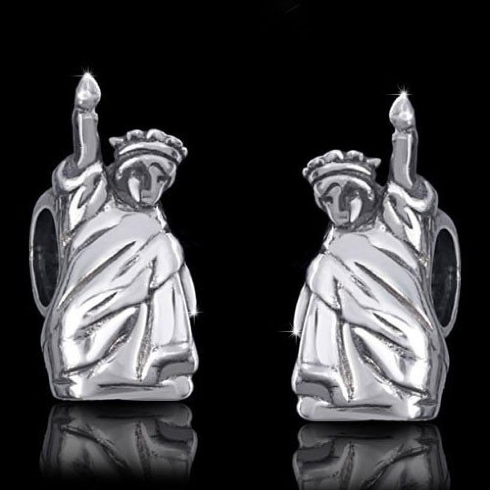 MATERIA European Beads Silber antik Element - 925 Silber Beads Freiheitsstatue Amerika Statue of Liberty f&uuml;r Beads Armband #1413 
