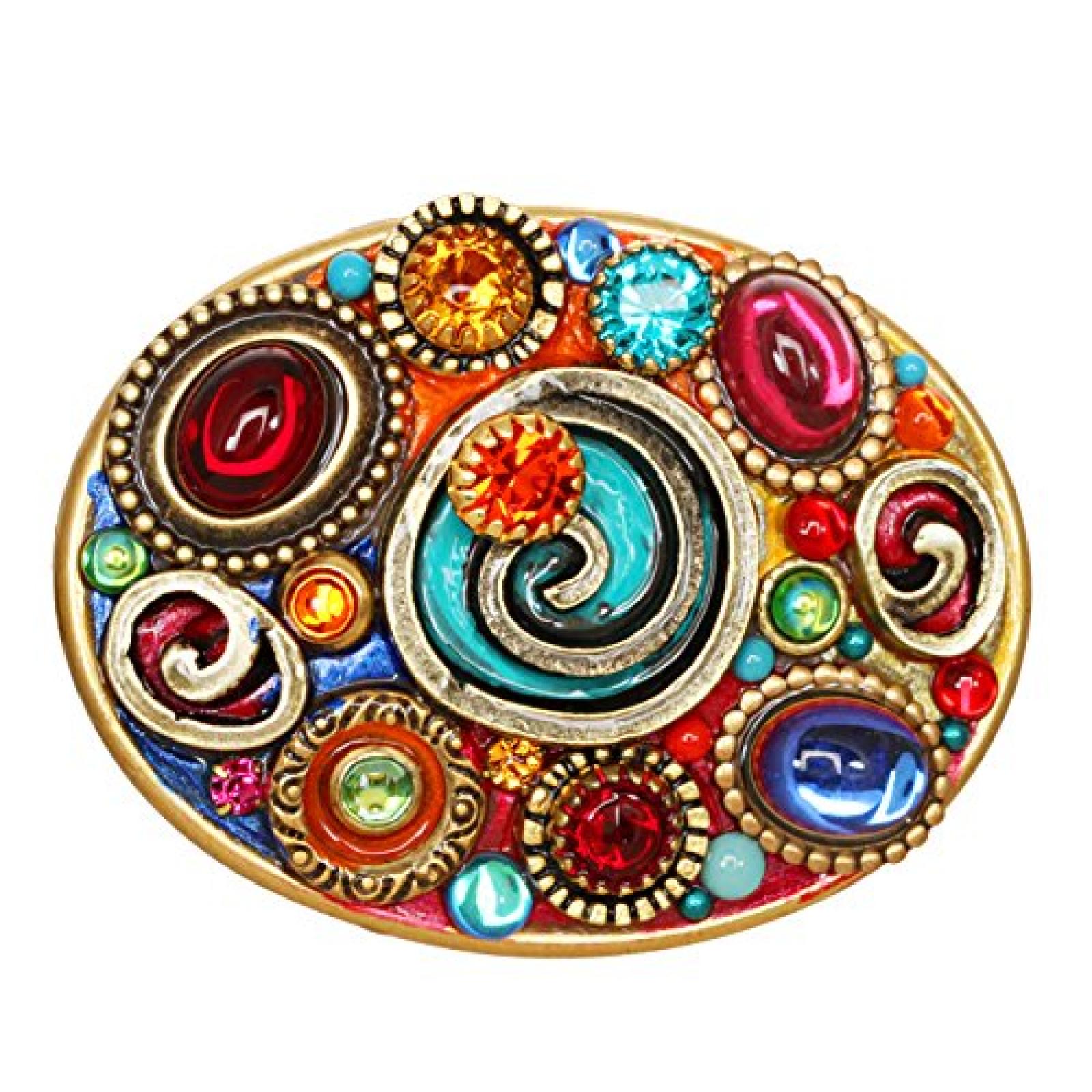 Michal Golan Blechbl&auml;ser Galvanische, Mehrfarben Kristall Oval Stift, Niedlich Verziert 