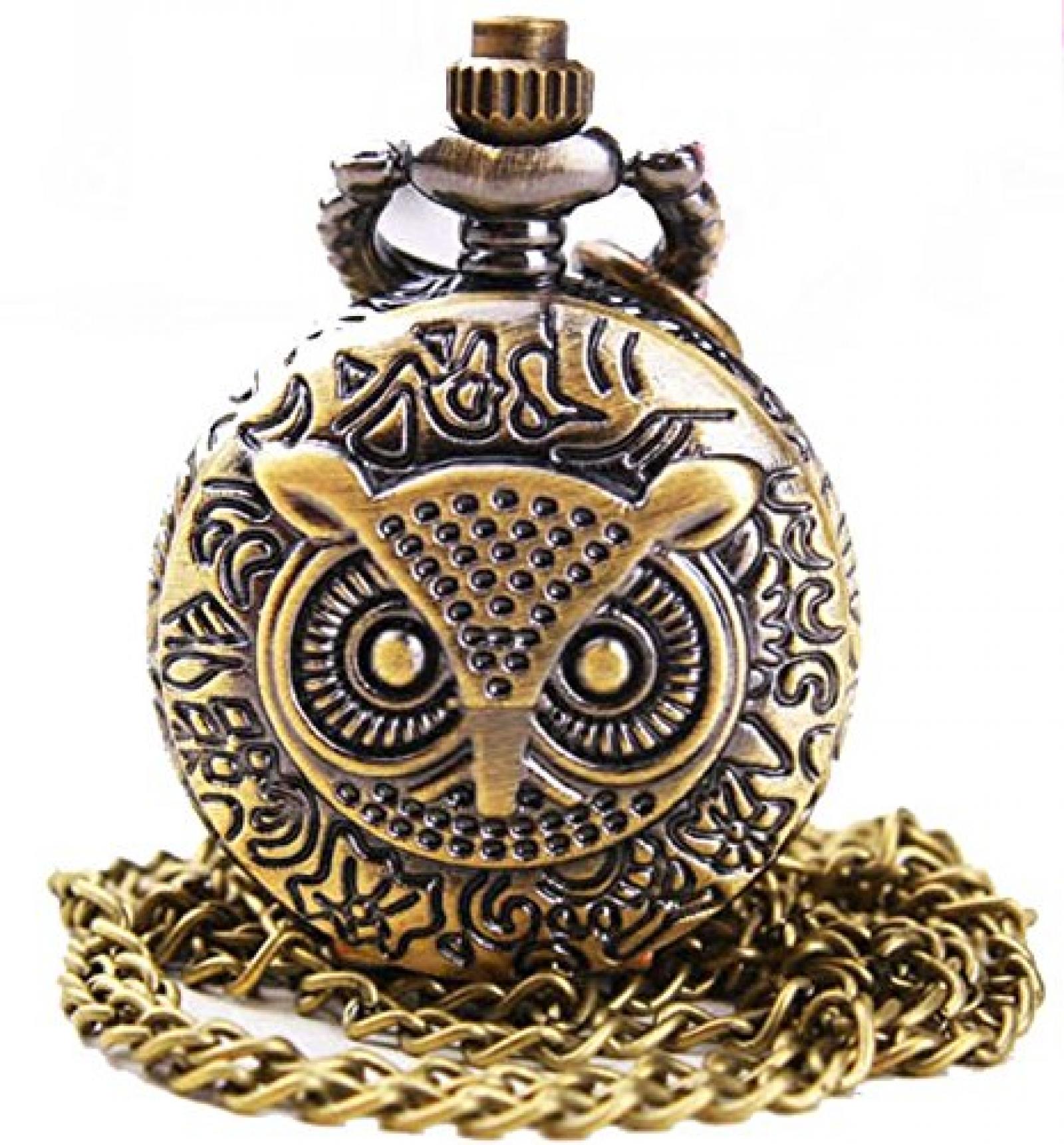 Sanlise Vintage Eule Strigiformes Taschenuhr Europ&auml;ische Typische Schmuck f&uuml;r Pullover Mantel Liebliche Uhr Cartoon 