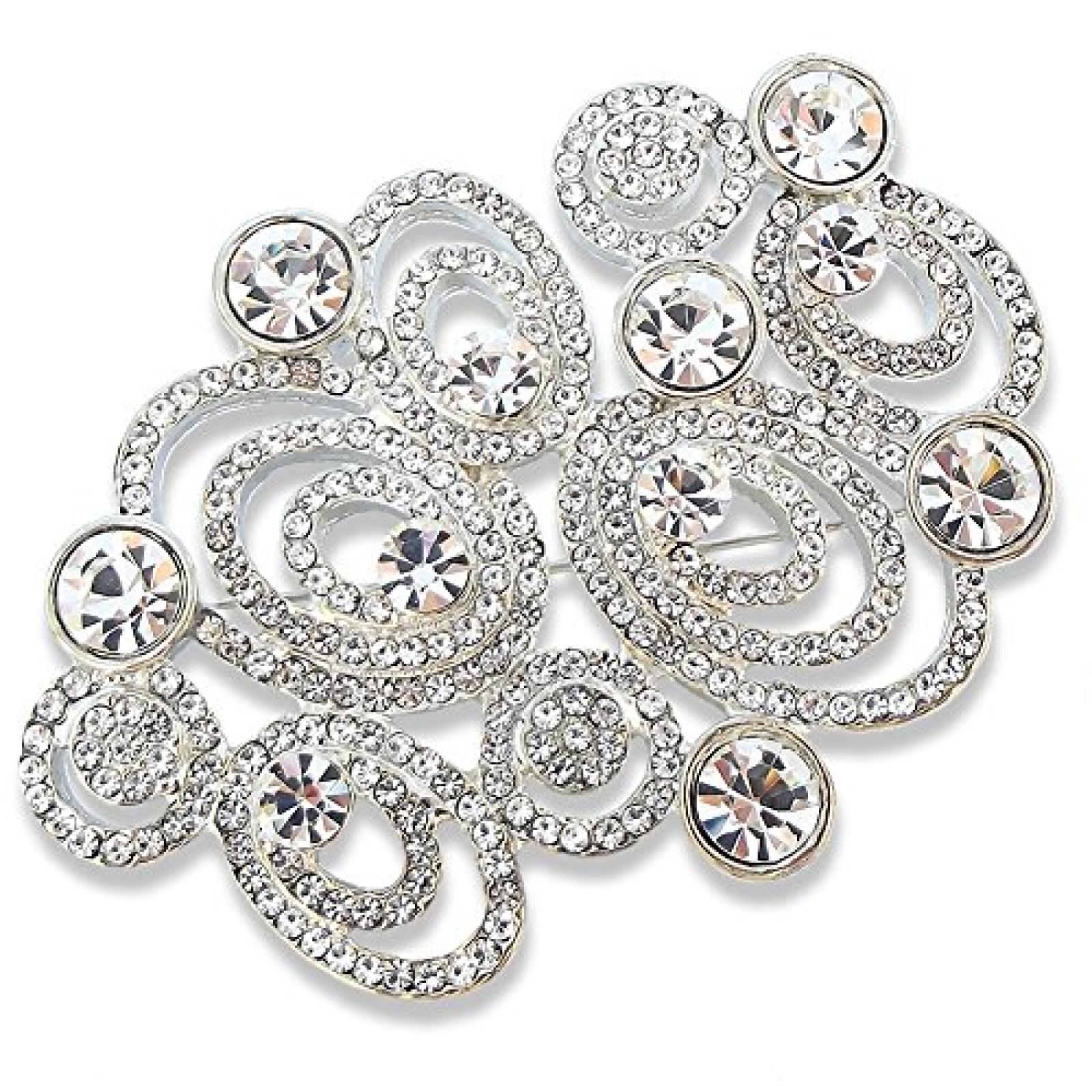 Barock Brosche Vintage Kristall - Farbe Silber Crystal - in Schmucketui Barock Brosche Vintage Kristall - Farbe Silber Crystal - in Schmucketui